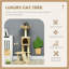 Arbre à chat 45 po pour chats d'intérieur, tour d'arbre à chat avec poteaux à griffer, rampe, condo, boules de jouet, plateformes, lit, rampe