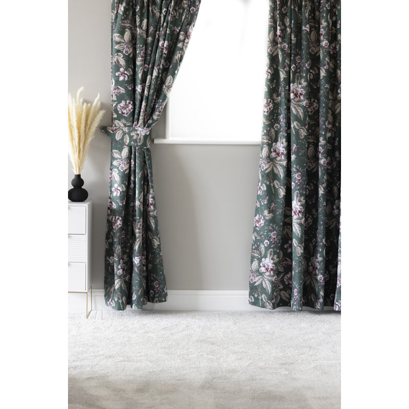 Cotton Blend Room Darkening Curtain Panel Pair, 168 W x 137 D cm