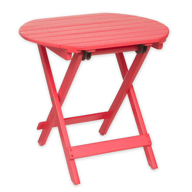 Pedri Folding Wooden Adirondack Style Side Table, Light Red