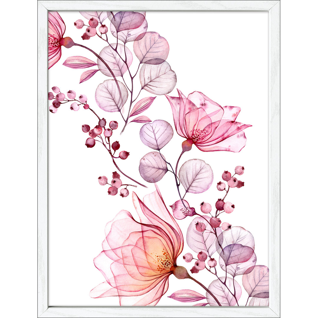 Gerahmtes Wandbild Transparent Flowers