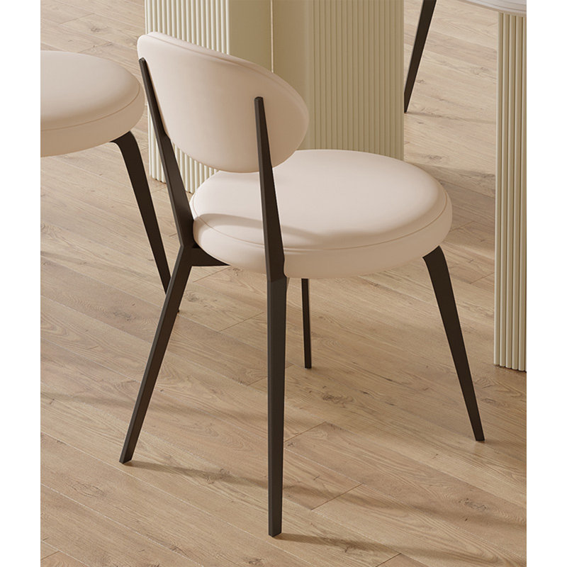 Chaise moderne et simple en velours rembourré, Vert