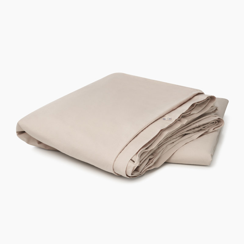 Egyptian-Quality Cotton Percale Duvet Cover, Beige, Queen