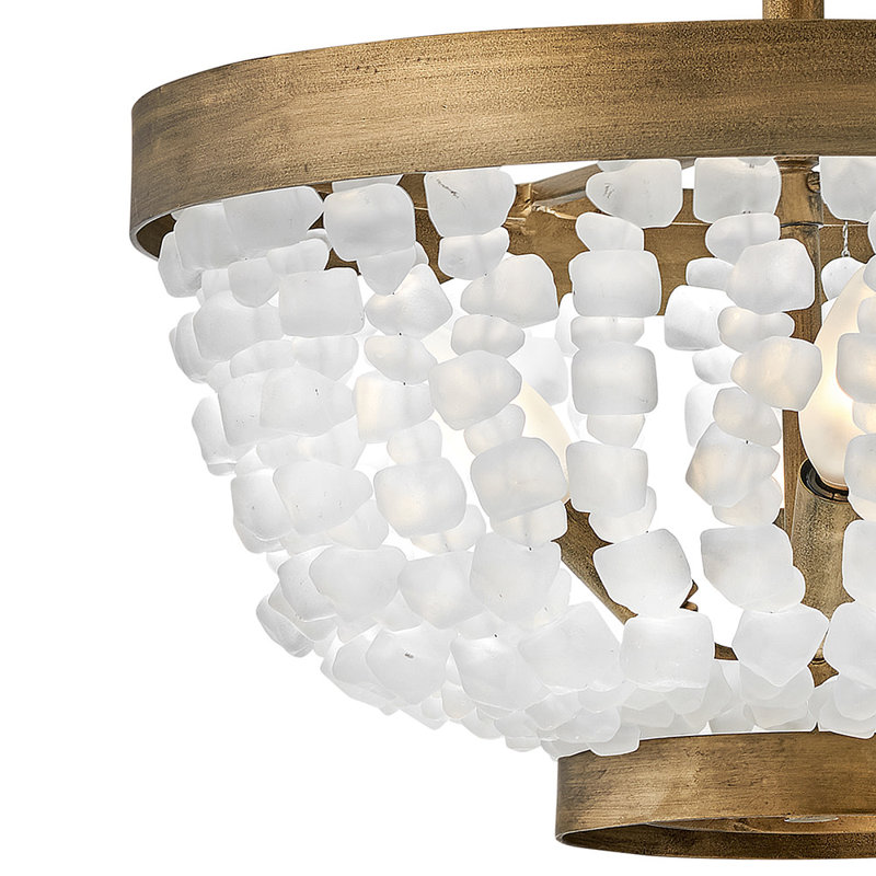 Fredrick Ramond Dune Four-Light Hand-Strung Sea Glass Semi-Flush Mount Ceiling Light