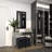 Skyler Glass Mirrored Geometric Silver Console Table with Circular Panel Inlay