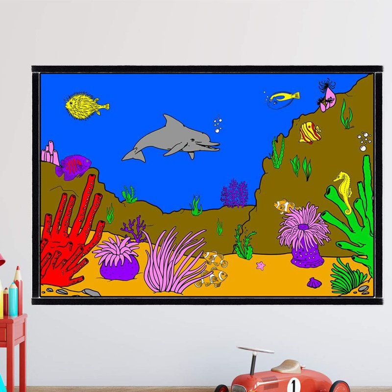 Adhésif décoratif effacement à sec corail ocean, H 32 po x l 48 po