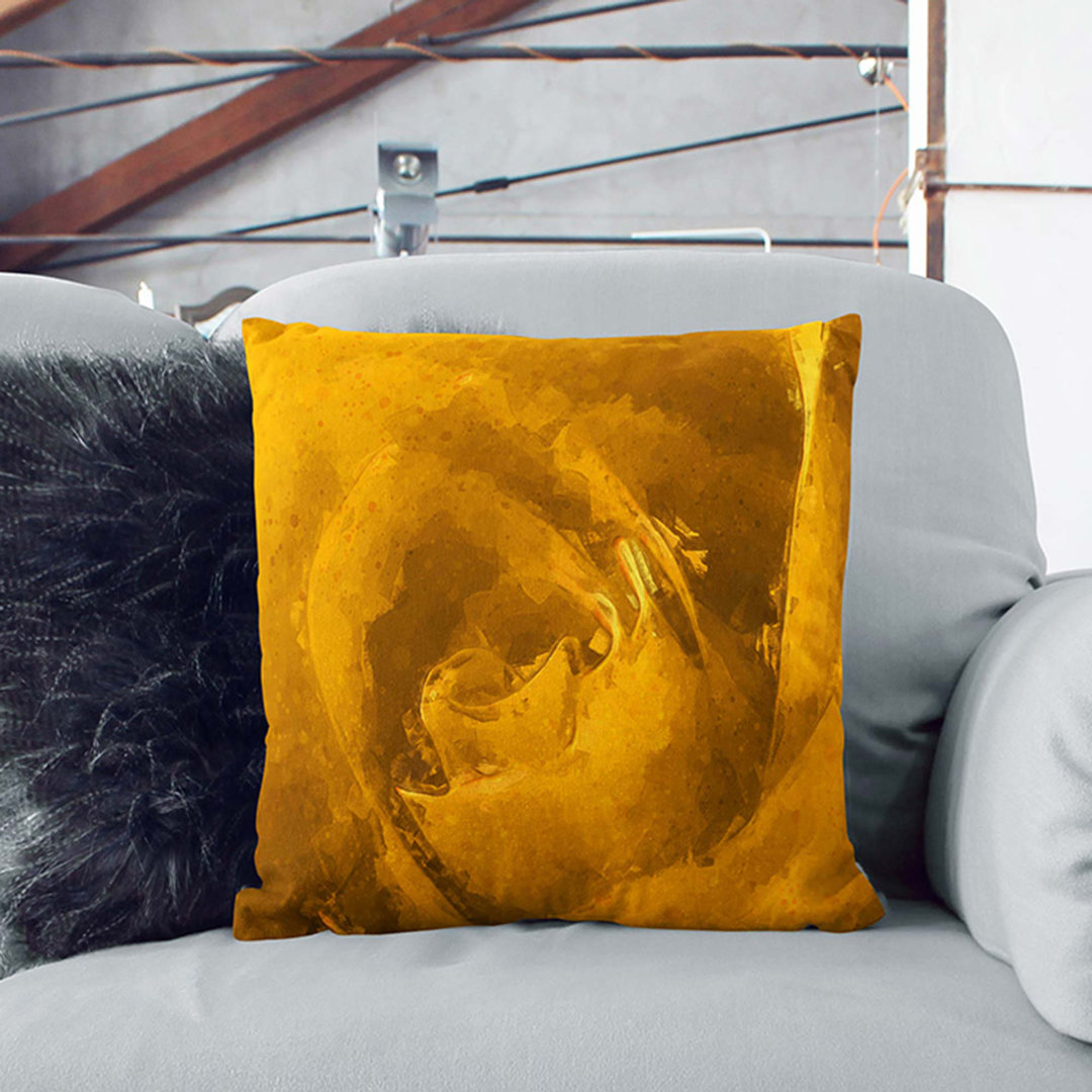 Rose Flower in Abstract Cushion with Filling