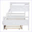 Lit superposé simple au-dessus d'un lit double en pin massif avec lit gigogne Garde-corps - blanc, aucun sommier nécessaire