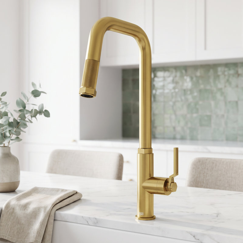 Hart 18 H 1-handle Pull-Down Kitchen Faucet, Matte Brushed Gold