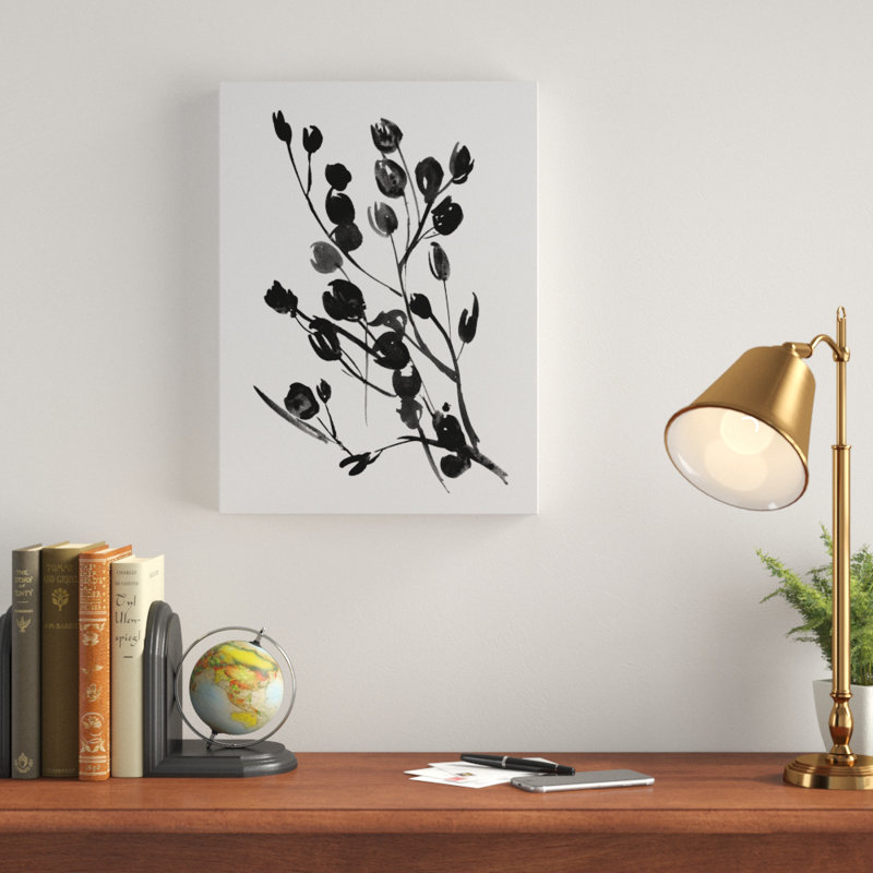 « expressif floral i », peinture sur toile tendue, H 19 po x l 14 po x P 2 po