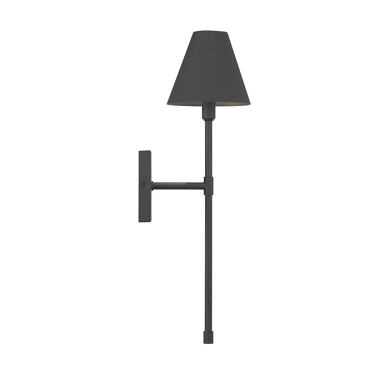 Avonia Single Light Armed Sconce, Matte Black