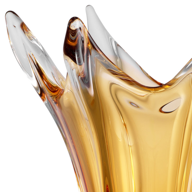 Vase de table en verre soufflé à la main Sutter, Jaune