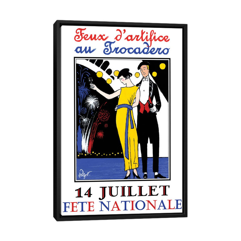 Feux d'artifice par Jean-Pierre Got - reproduction d'art sur toile tendue avec châssis, H 26 po x l 18 po x P 1,5 po