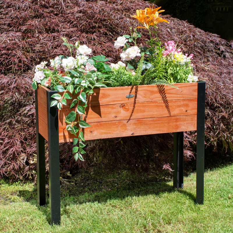 Pot à fleurs surélevé en bois
