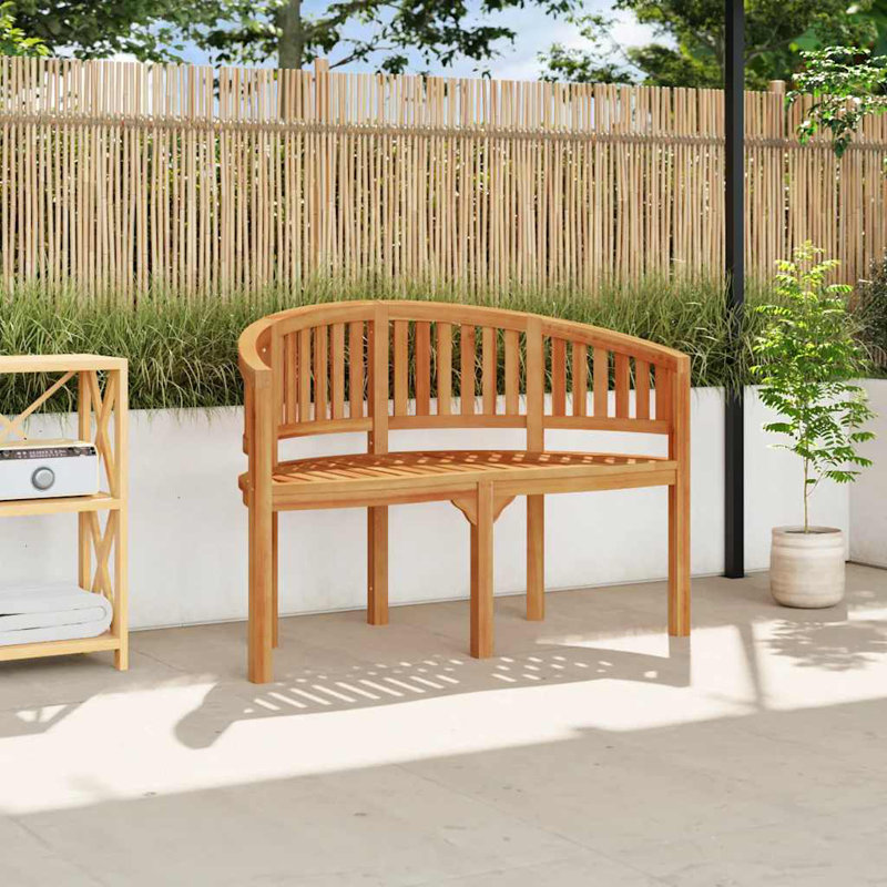 Banc de banane Cottrell, intérieur / extérieur, finition sablée fine, bois de teck massif