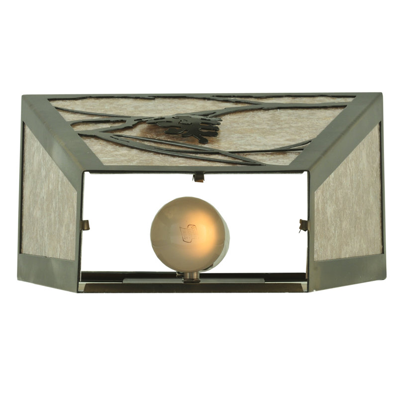 2 - Light Flush Mounted Sconce, Antique Copper