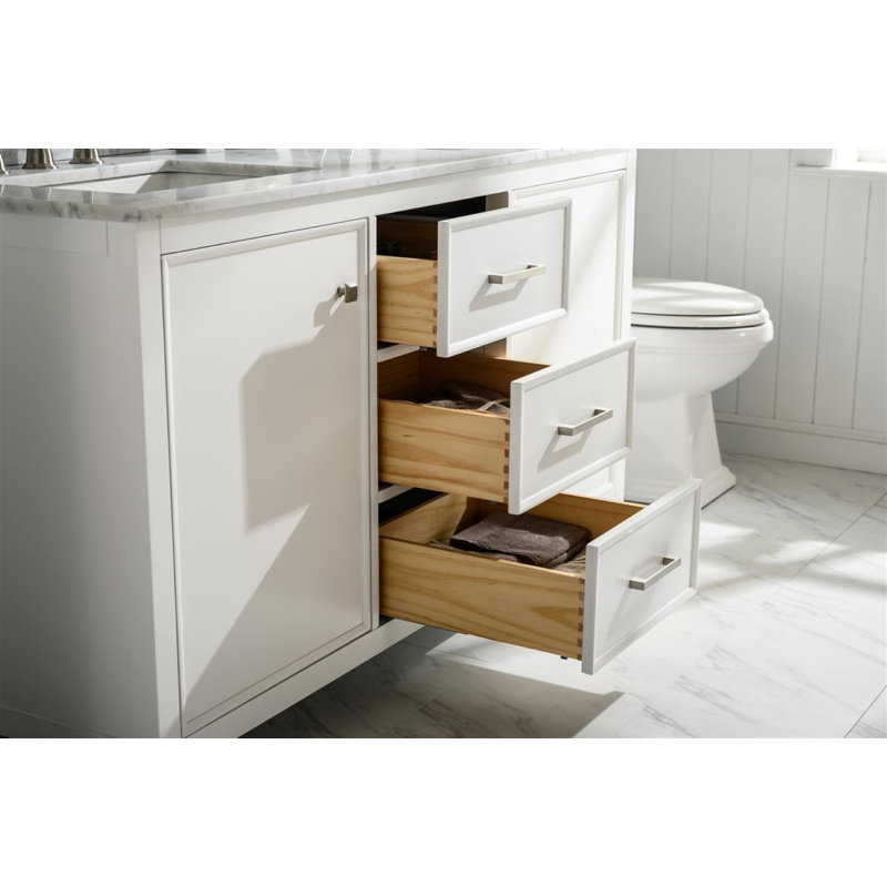 Ensemble de meuble-lavabo double 60 po Malbon, Blanc