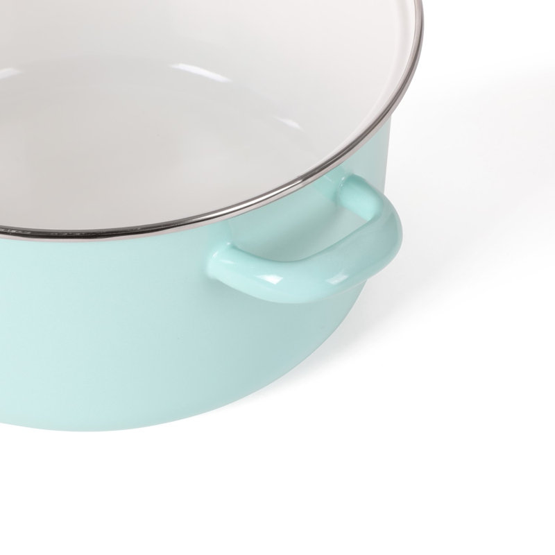 Martha Blue 6.4-Quart Enamel Steel Dutch Oven with Lid