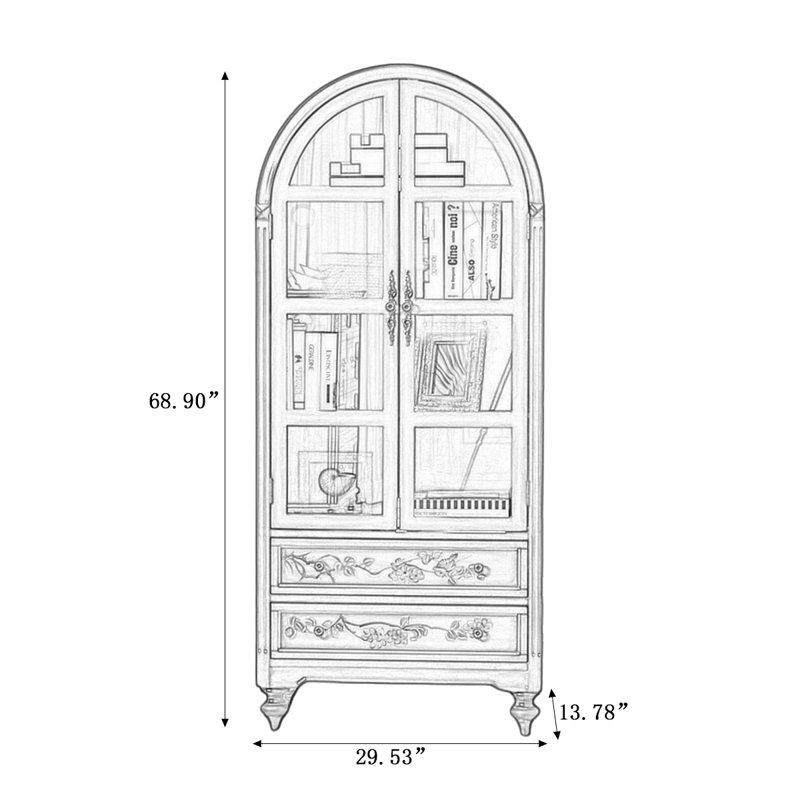 Vitrines en bois massif Bule, Brown