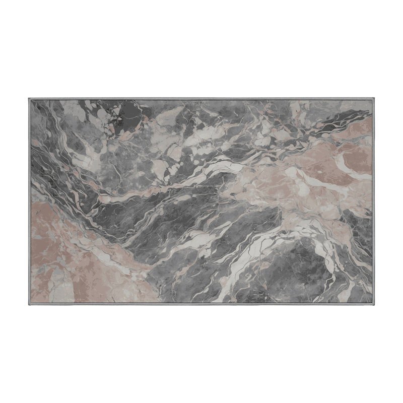 Tapis gris lavable à la machine, Rectangle 2 pi x 3 pi