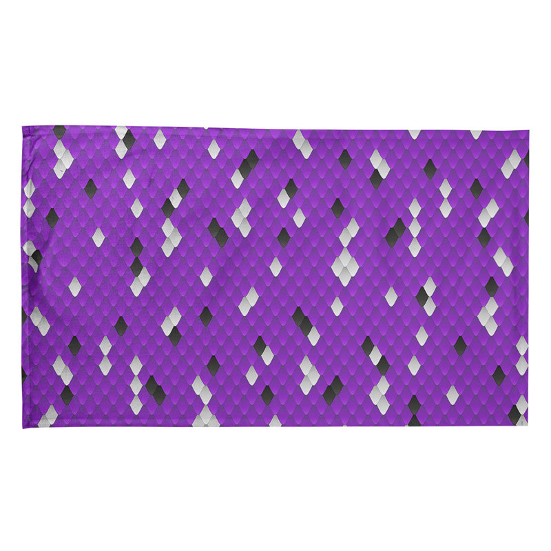 Serviette de thé à échelles serpent, Mauve, Sergé de coton