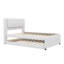Lit plateforme simple tapissier avec lit gigogne, canapé-lit enveloppé de lin, soutenu par des lattes en bois