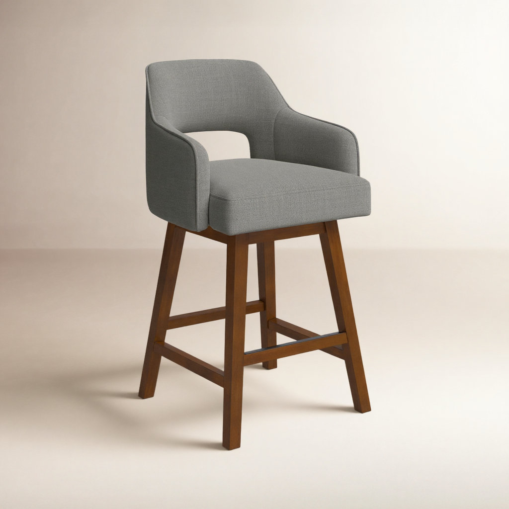 Lainey Upholstered Bar Stool, Effie Flint Performance Linen