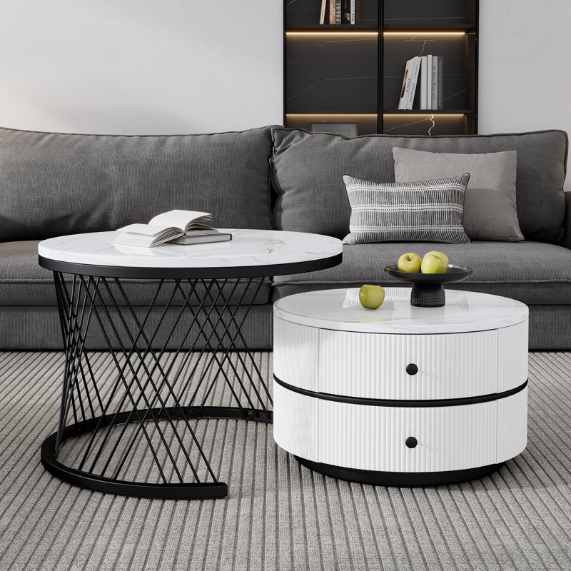 Dafina Coffee Table with Storage, Black