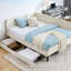Structure de lit double tapissier pleine grandeur avec 2 tiroirs de rangement, canapé-lit réglable en velours, beige-1700930127-1700930122
