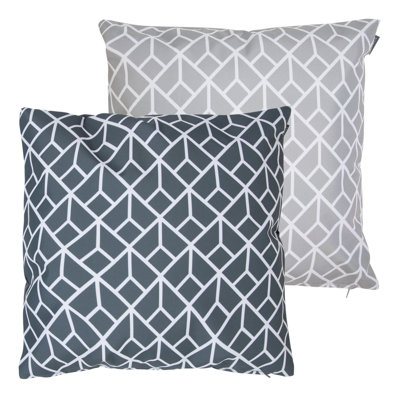 Bean Bag Bazaar Art Deco Indoor-Outdoor Cushion, Mixed Grey