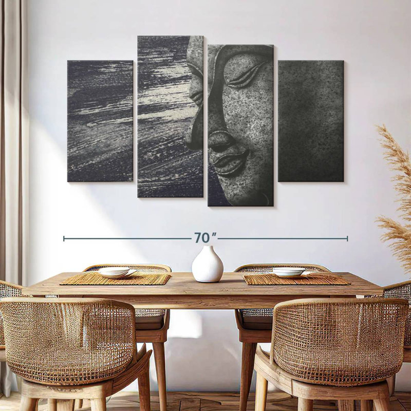 Adella Abstract Buddha Face, 42" H x 68" W