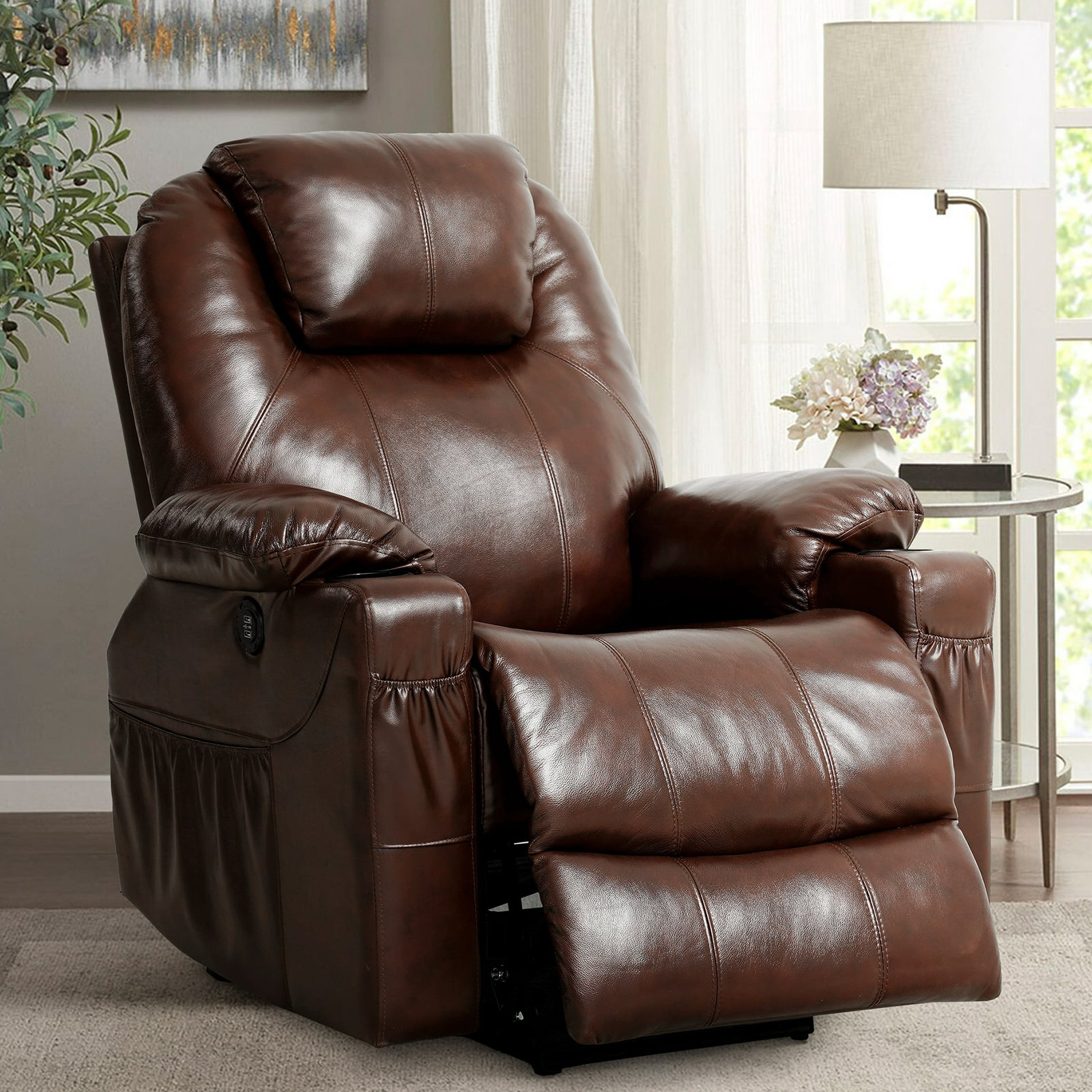 Latitude Run® Upholstered Heated Massage Chair | Wayfair