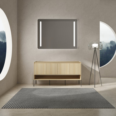 Armoire de salle de bain autoportante 60 po - 4 portes à fermeture douce