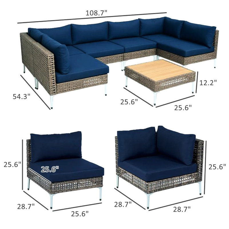 108.7 " W Patio Sectional Set