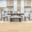 6 pièces Table de salle à manger extensible avec banc rembourré et chaise-1790894594