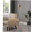 Collette retro brass and gray round base floor lamp