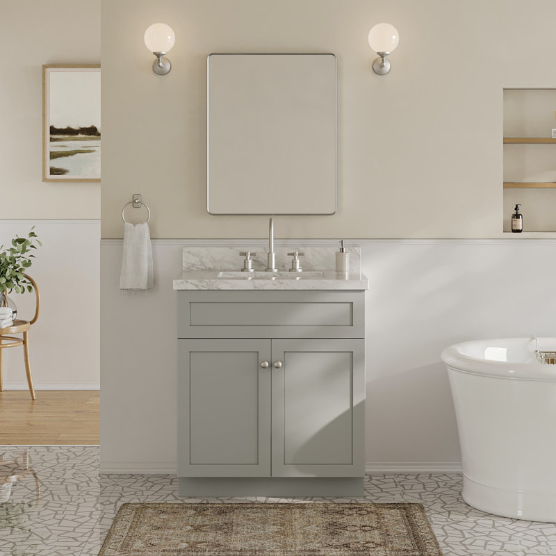 Hameau de 30 po Paulla Ariel Base de meuble-lavabo simple, Gris