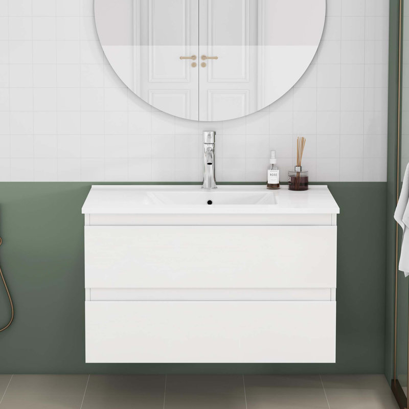 Ensemble de meuble-lavabo avec lavabo et meuble-lavabo avec 2 grands tiroirs, 32"