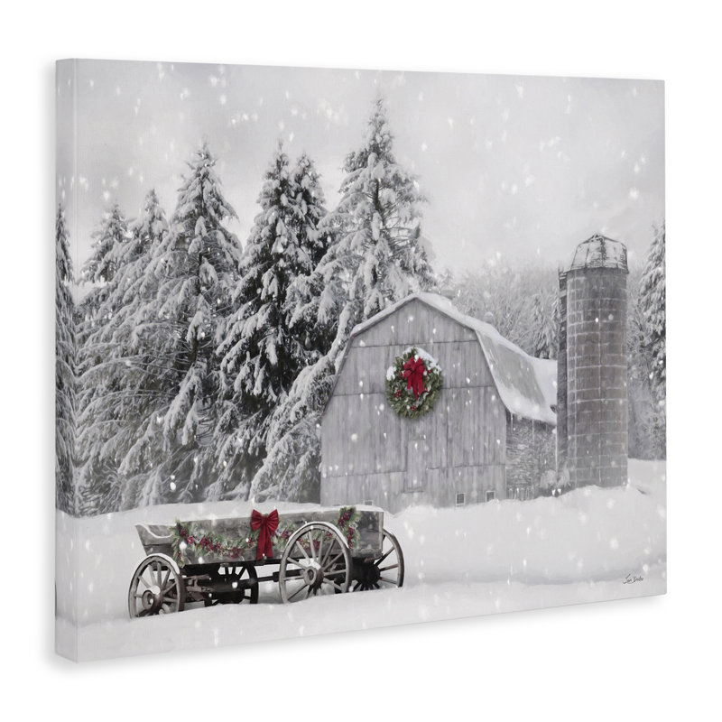 Art mural sur toile de neige enneigé par Lori Deiter, H 16 po x l 20 po