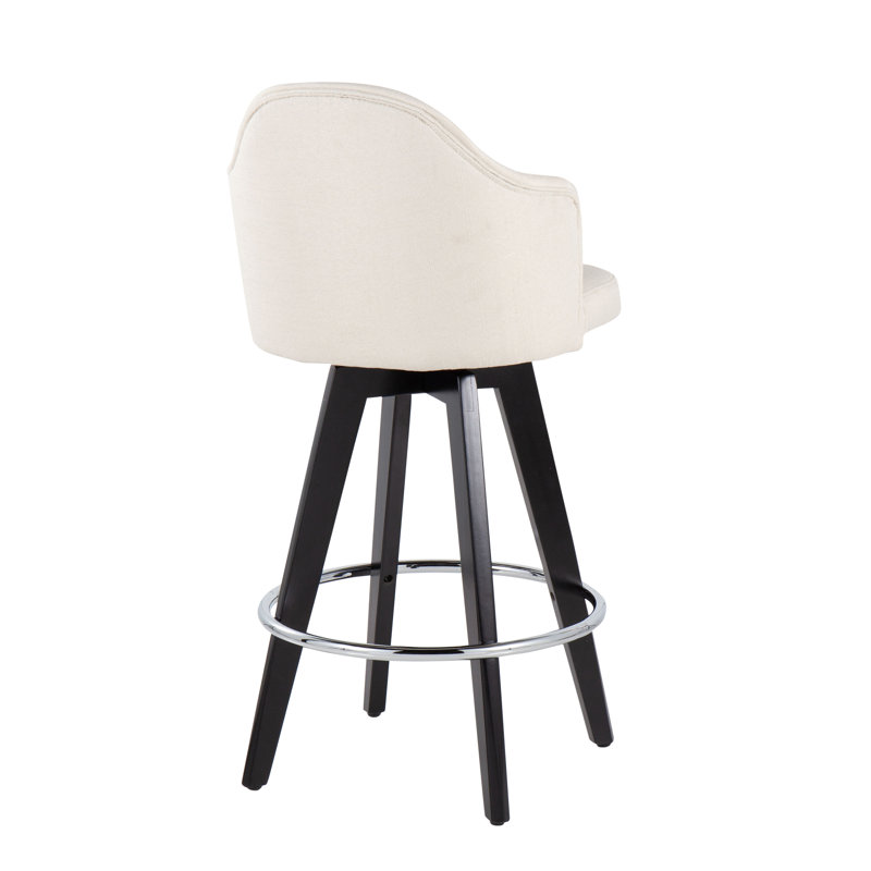 Tabouret de comptoir pivotant 26 po Tincea, Noir/chrome