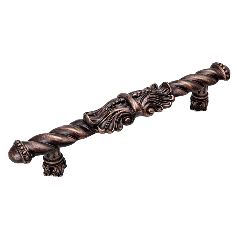 Poignée Acanthus de style roman, Bronze frotté à l'huile, 5"
