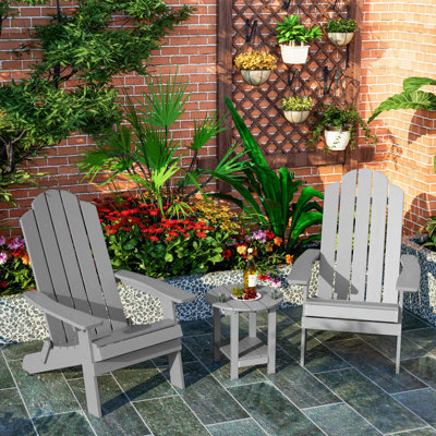 Outdoor Plastic Folding Adirondack Chair With Round Table