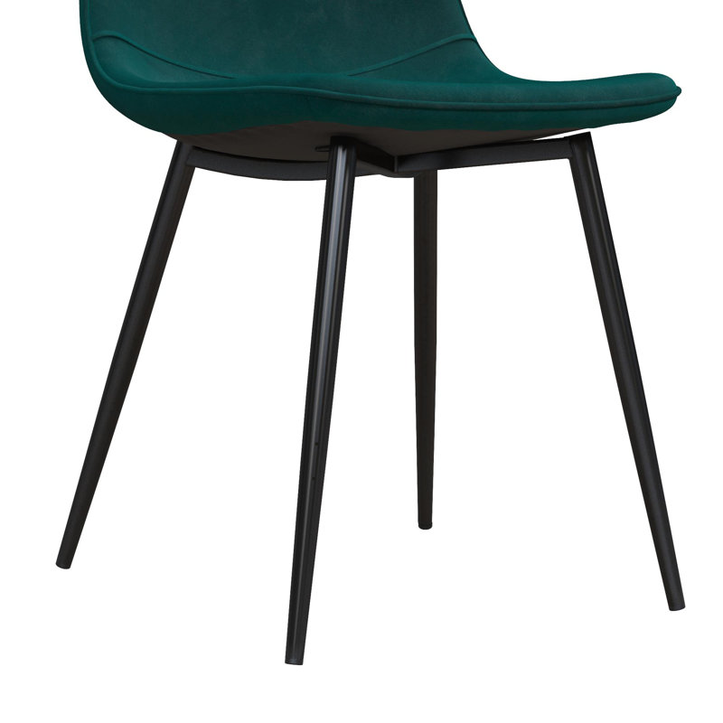 Chaise de salle à manger rembourrée Wade, Velours vert