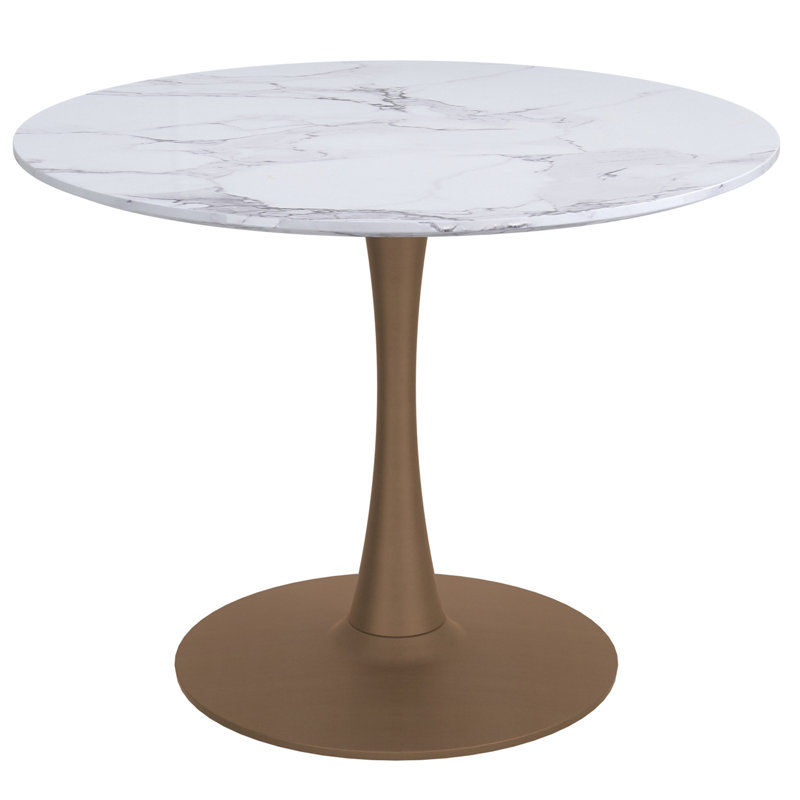 Benedix Round Dining Table, 39.5" L x 39.5" W, Gold
