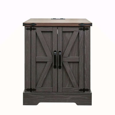 Farmhouse End Table With Charging Station