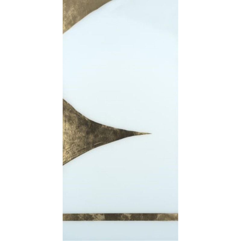 White Orb With Gold I Print by DAWN SWEITZER, Glass Coat, 50" H x 24" W x 1.5" D
