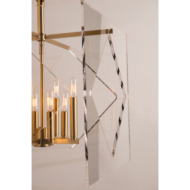 Travis 8 - Light Pendant, 32" H x 24" W x 24" D, Aged Brass