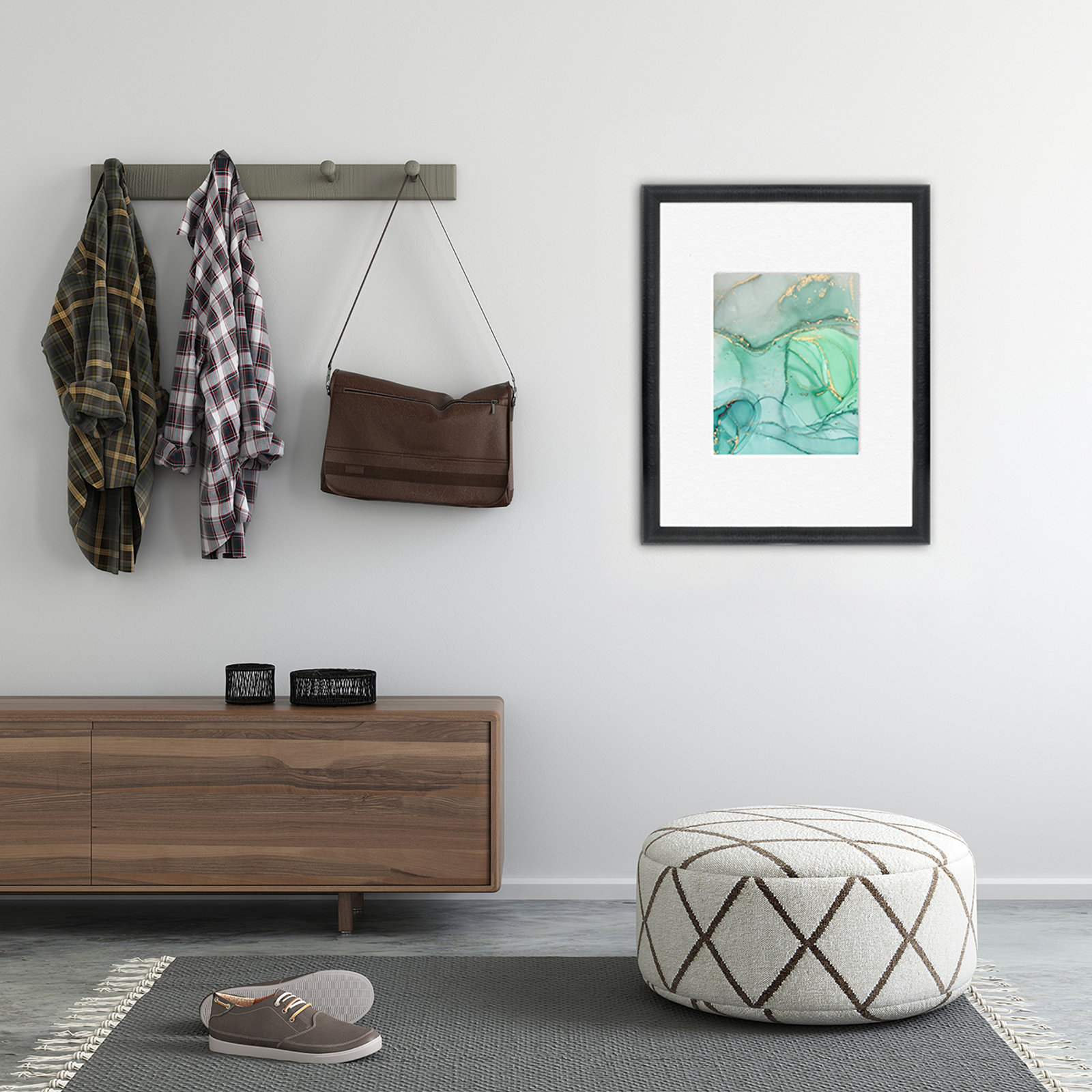 Chopra Wood Picture Frame with Mat, Black, 18" x 24"