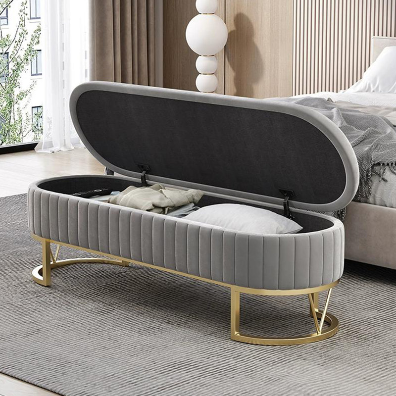 Banc avec revêtement, Gris