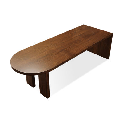 Nut-Brown Free form Solid Wood Dining Table