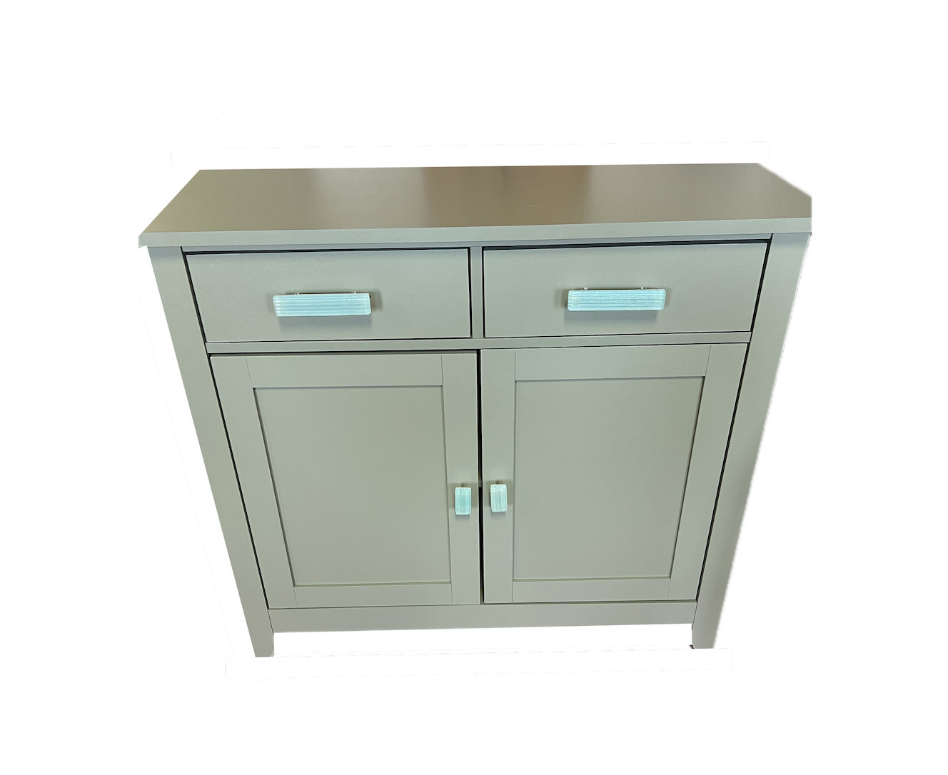 Rectangular Cabinet Knob, Oil Rubbed Bronze, Light Aqua Reed